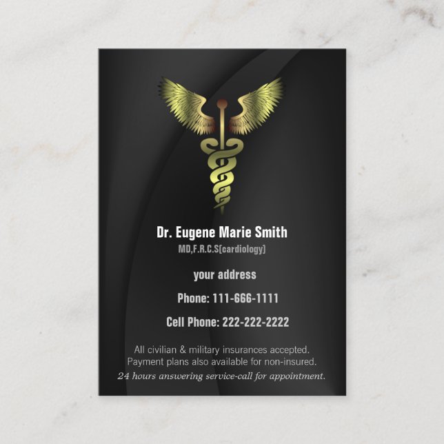 Doctors business card with appointment (Front)
