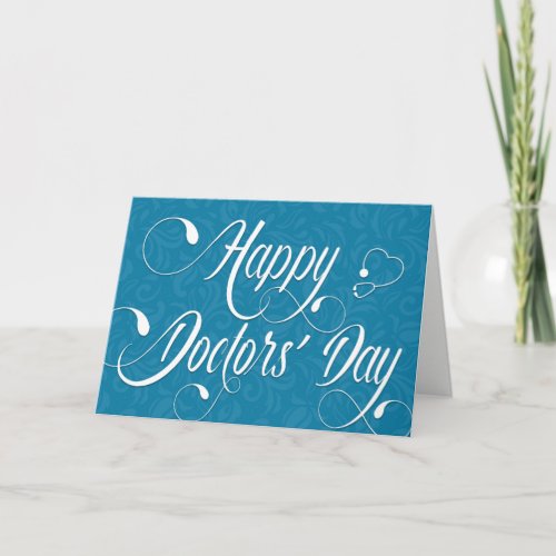 Doctors Day Card _ Swirly Text _ Blue