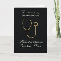 Doctors Day Gold Effect Stethoscope on Black
