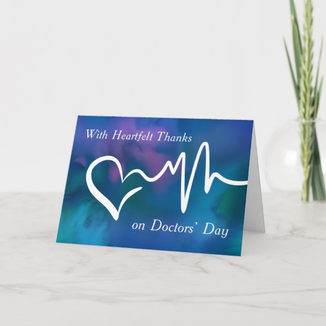 Doctors’ Day Heartfelt Thanks Blue Purple  Card (Front)