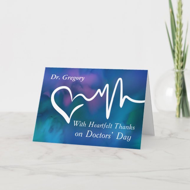 Doctors’ Day Heartfelt Thanks Blue Purple Card (Front)