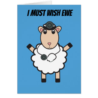 Doctors Day Sheep Wish Ewe Funny Pun Personalize Cards