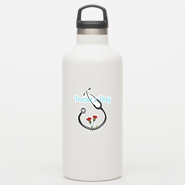 Doctor's Day Stethoscope  Sticker (Waterbottle)