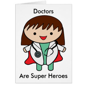 Doctors Day Woman Doctor Super Hero Personalize Cards