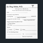 Doctors Excuse Notepad<br><div class="desc">This editable notepad features fields for the doctor's name, degrees and contact information. There are fields for the patient's name, from what the patient is being excused, the reason for the excuse, dates that employment is affected and the doctor's signature. The text is editable so go ahead and change the...</div>