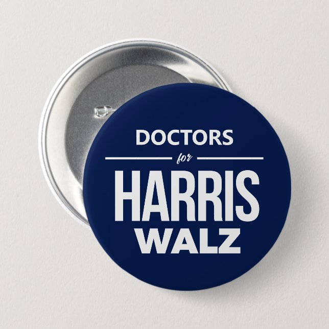 Doctors for Harris Walz Button (Front & Back)