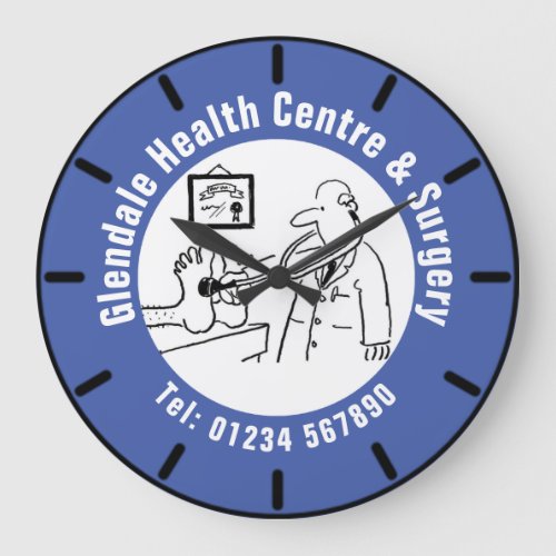 Doctors Health Center Cartoon Large Clock