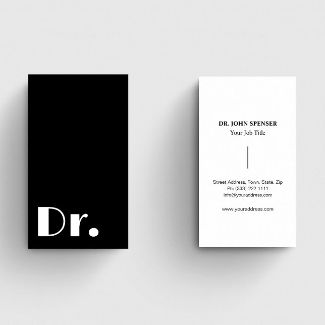 Doctors Healthcare Medical Black & White Business Card (Creator Uploaded)