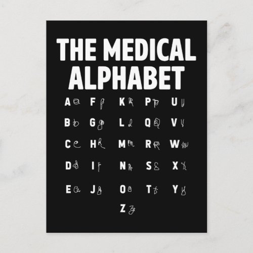 Doctors Medical Alphabet Funny Nurse Life Postcard