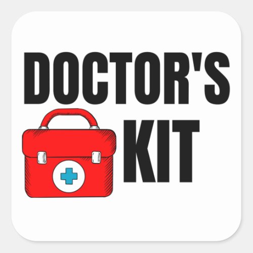 Doctors medical kit  square sticker