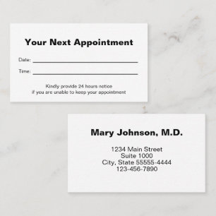 Doctor's Medical Office Your Next Appointment Card