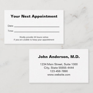 Doctor's Medical Office Your Next Appointment Card