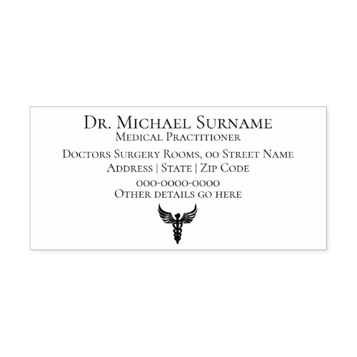 Doctors Medical Professionals DIY caduceus ink Self_inking Stamp