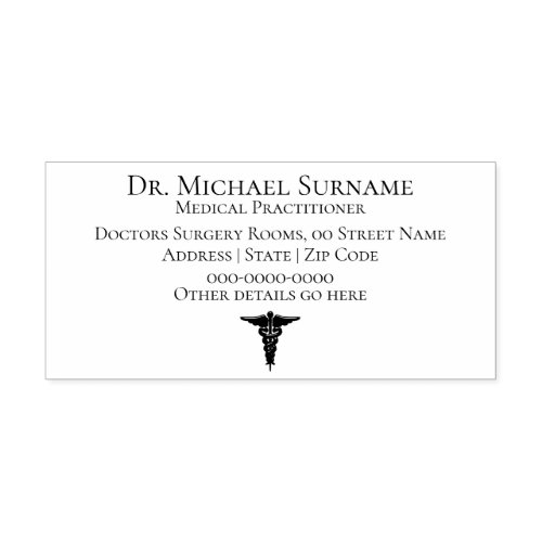 Doctors Medical Professionals DIY caduceus Self_inking Stamp