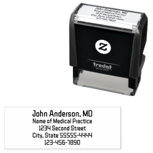 Doctor's Name Practice Phone Number Return Address Self-inking Stamp