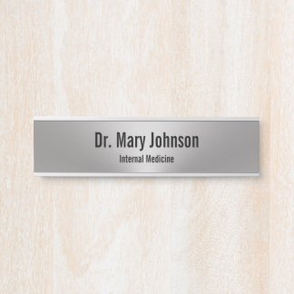 Doctor's Name Specialty Silver Look Medical Office Door Sign