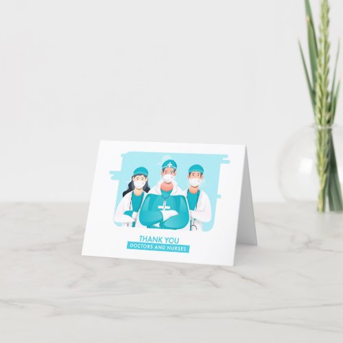 Doctors Nurses Healthcare Worker Thank You Card