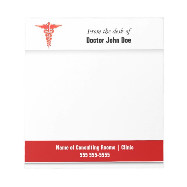 Doctors nurses prescription hospital | Personalize Notepad (Front)