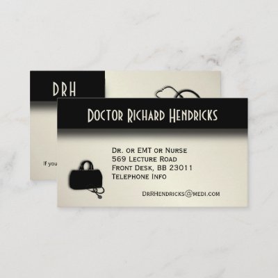 Doctors Office Appointment on Back Business Card