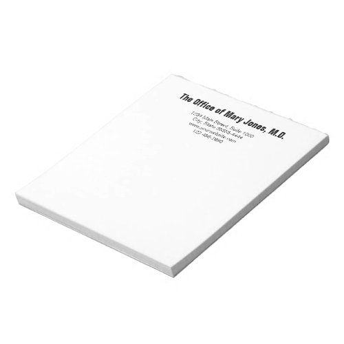 Doctors Office Black and White Address Phone Notepad