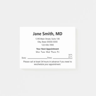 Doctors Office Black White Your Next Appointment Post-it Notes