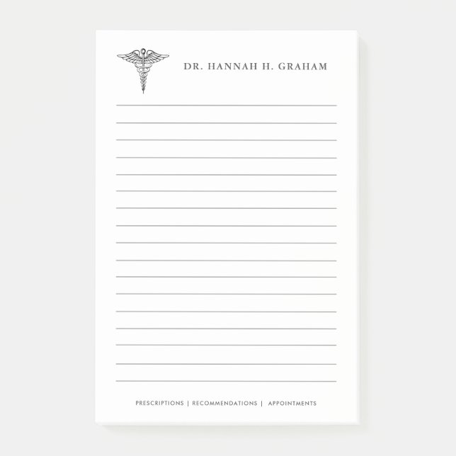 Doctor's Office Customizable Lined Post-it Notes (Front)