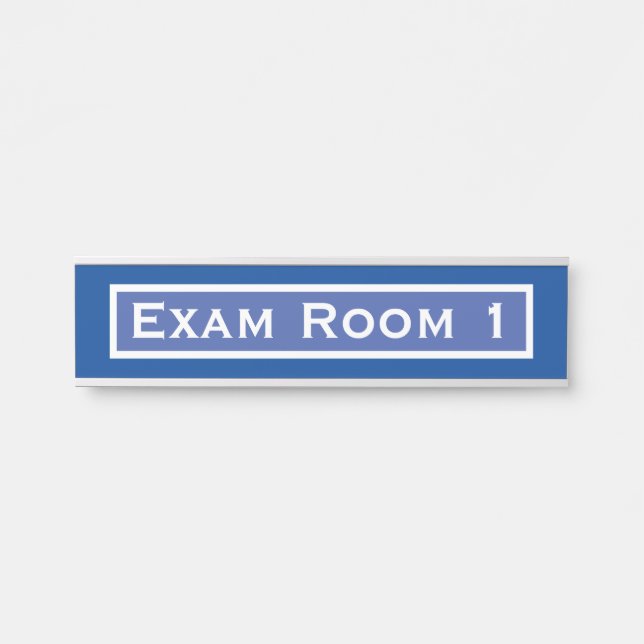 Doctor's Office Dentist Exam Room Door Sign Blue (Front)