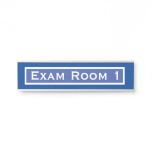 Doctor's Office Dentist Exam Room Door Sign Blue
