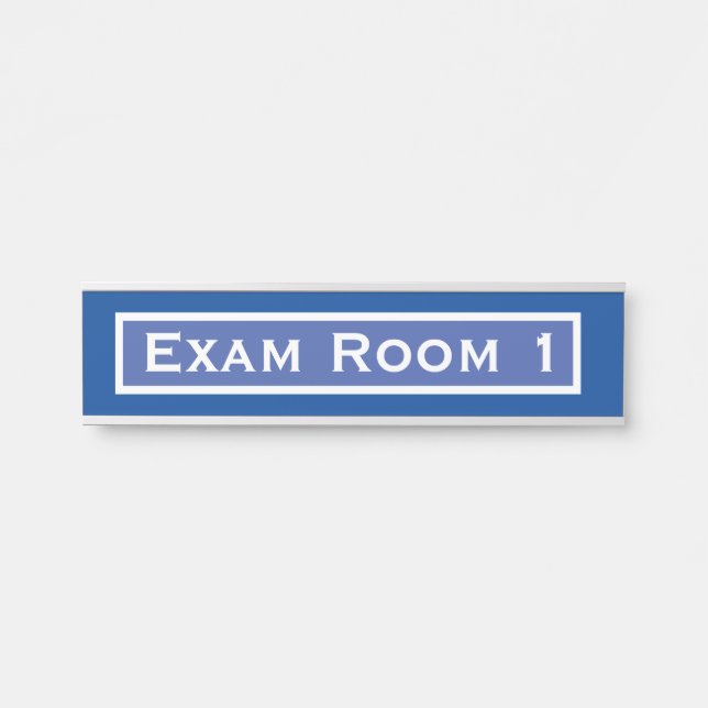 Doctor's Office Dentist Exam Room Door Sign Blue (Front)
