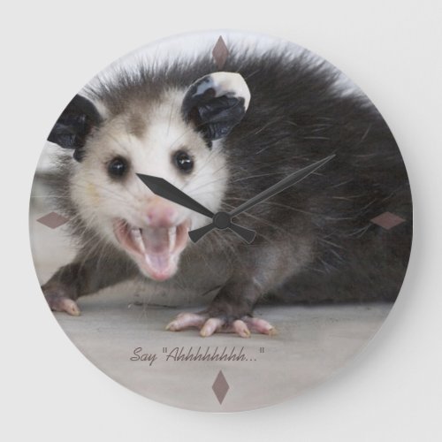 doctors office funny opossum photo wall clock