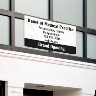 Doctor's Office Grand Opening New Patients White Banner