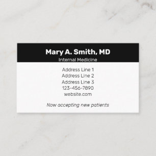 Doctors Office Name Specialty Return Address White Business Card
