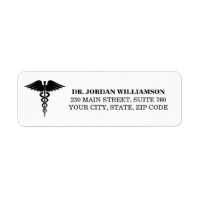 Doctor's Office Return Address Label Simple Custom