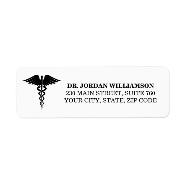 Doctor's Office Return Address Label Simple Custom