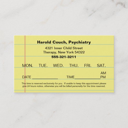Customizable Doctor's Office Appointment Card Business Card