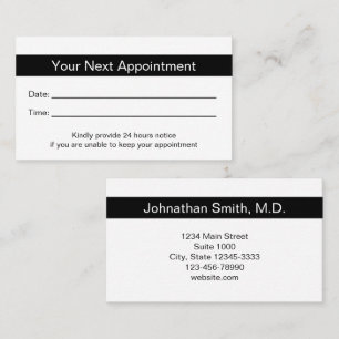 Doctors Office Your Next Appointment Reminder Card