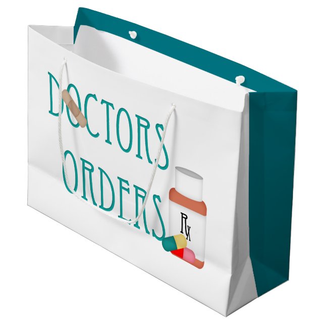 Doctors orders large gift bag (Front Angled)