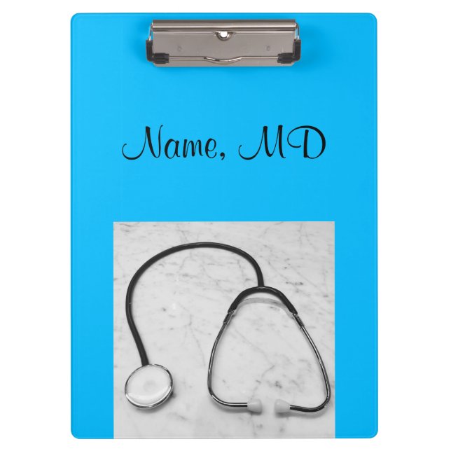 Doctor's Physician's Stethoscope turquoise Clipboard (Front)
