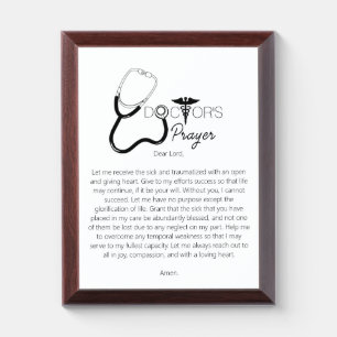 Doctors Prayer Award Plaque