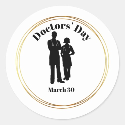 Doctors Silhouettes Sticker or Name Tag