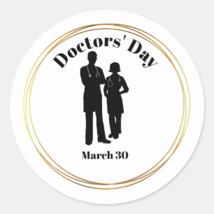 Doctors Silhouettes Sticker or Name Tag