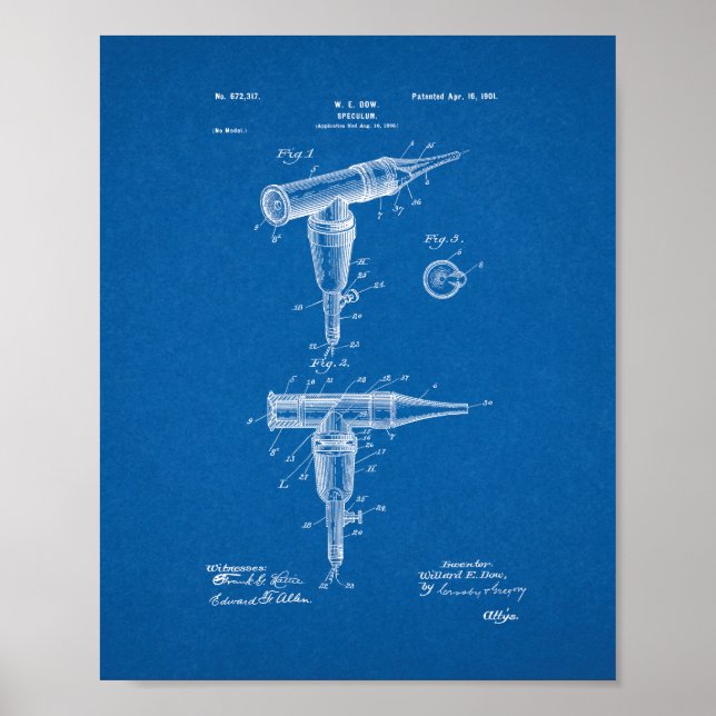 Doctor's Speculum Patent - Blueprint Poster (Front)