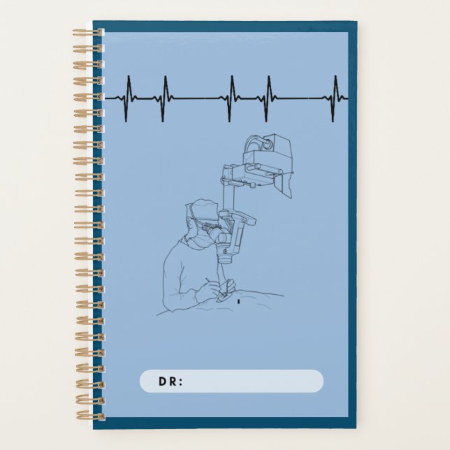 Doctors spiral note,  blue, surgeons  planner (Front)