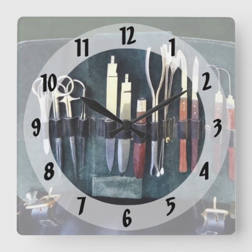 Doctors _ Surgical Instruments Circa Civil War Square Wall Clock