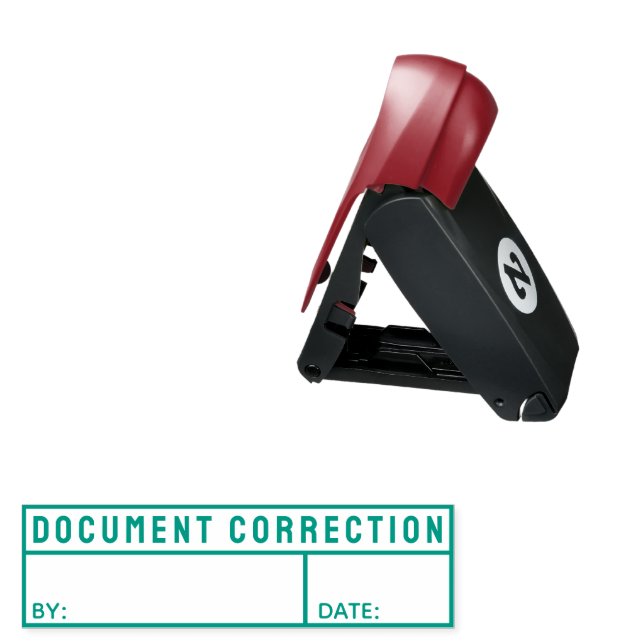 Document Correction Initial and Date Small Mini Pocket Stamp (Open with Design)