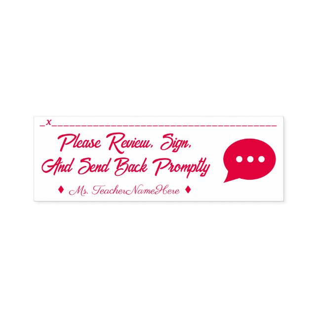 Document Review & Custom Name Rubber Stamp (Design)