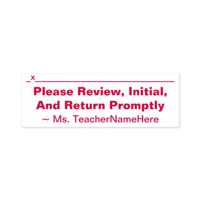 Document Review + Educator Name Rubber Stamp (Design)