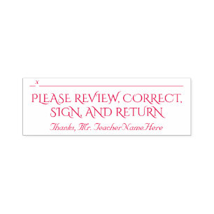 Document Review + Teacher Name Rubber Stamp