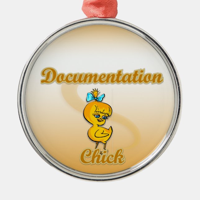 Documentation Chick Metal Ornament (Front)