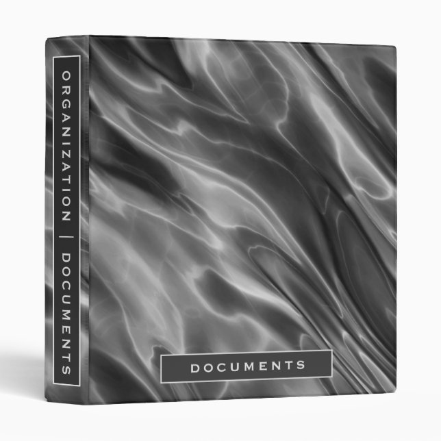 Documents | Modern Gray Satin | Home Organization 3 Ring Binder (Front/Spine)